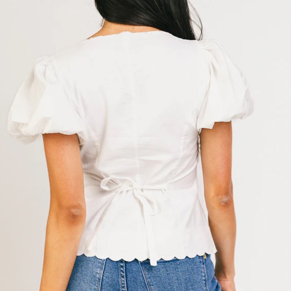 RUE BUTTON TOP // WHITE *ZOCO EXCLUSIVE* NWT - Picture 4 of 4